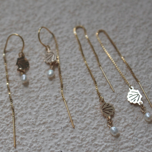 Venus Shell Pearl Threader Earring