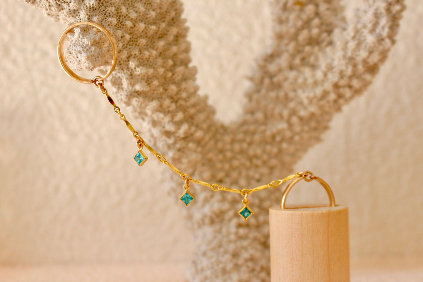 Seraphine Gemstone Finger Ring Chain