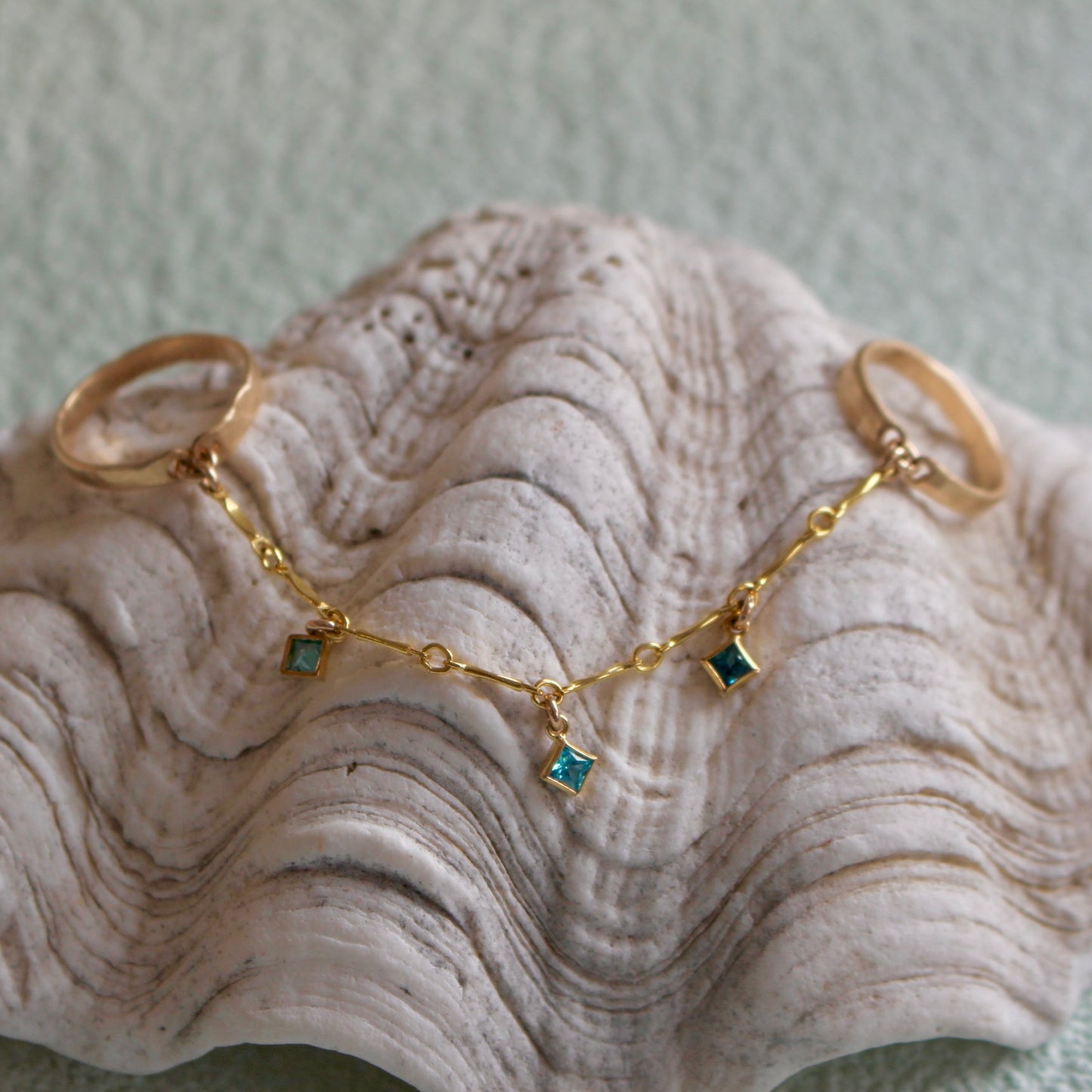 Seraphine Gemstone Finger Ring Chain