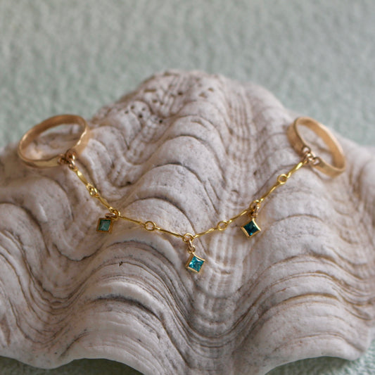 Seraphine Gemstone Finger Ring Chain