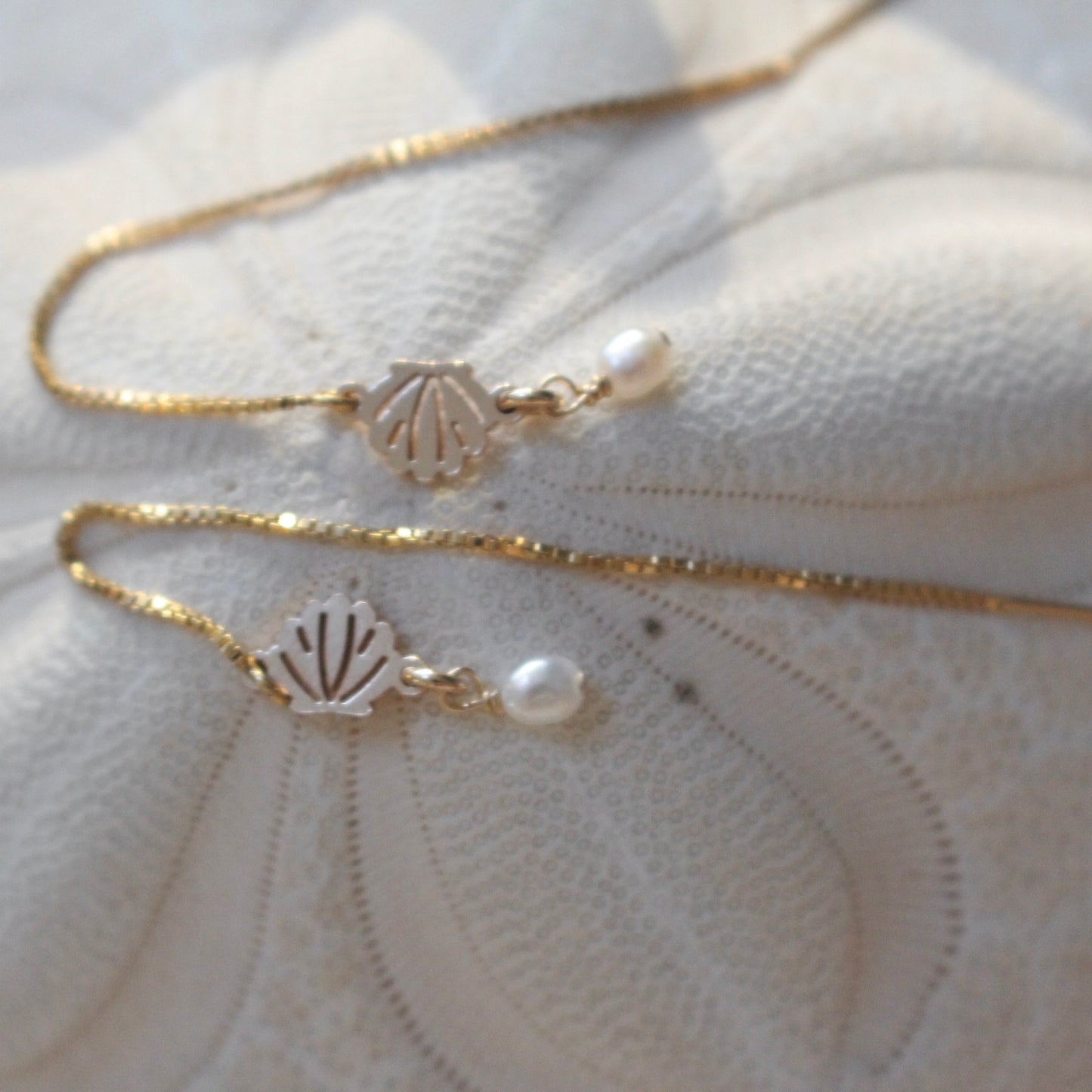 Venus Shell Pearl Threader Earring