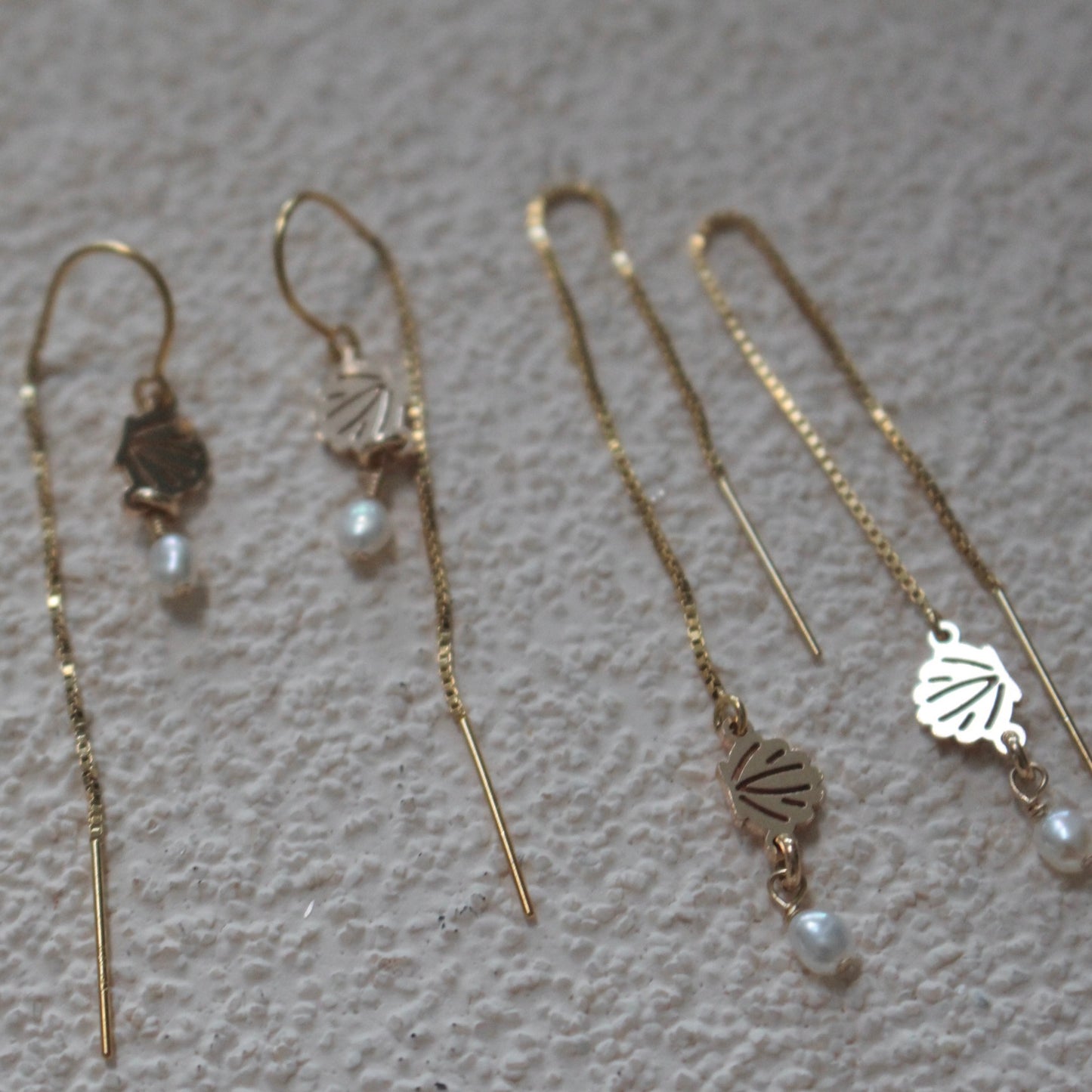 Venus Shell Pearl Threader Earring