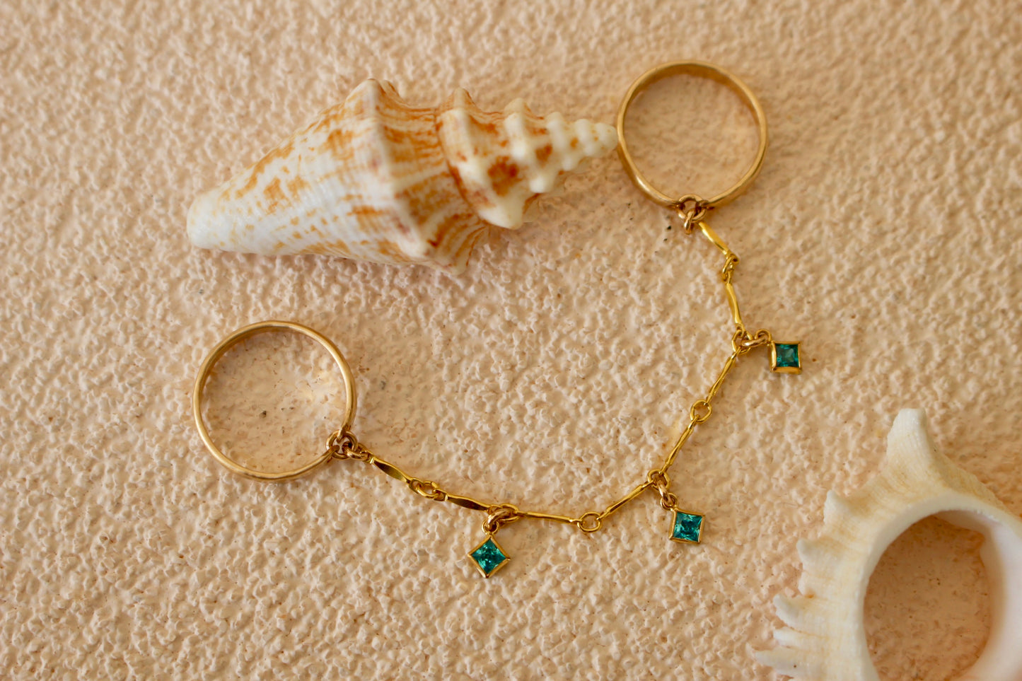 Seraphine Gemstone Finger Ring Chain