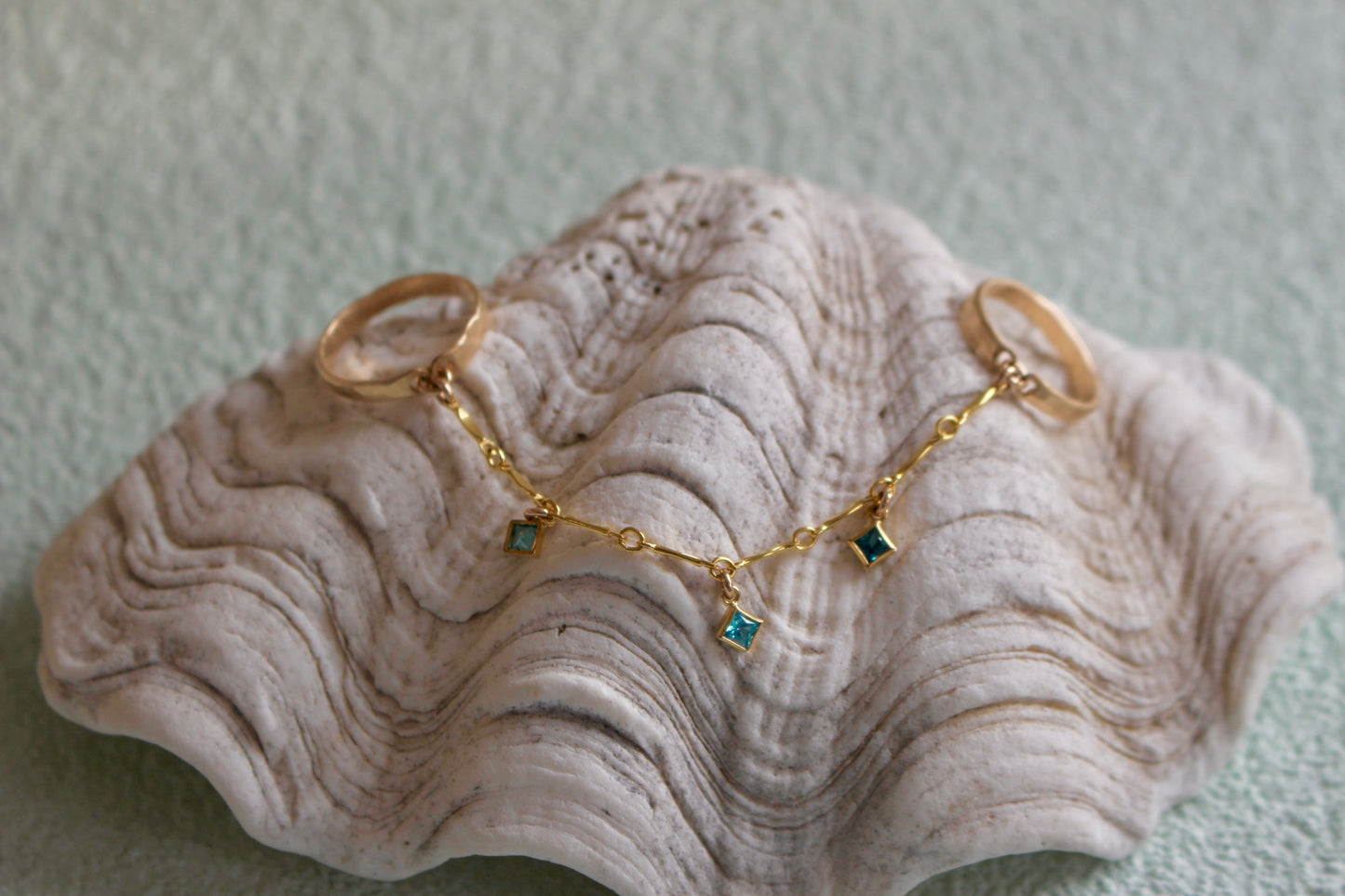 Seraphine Gemstone Finger Ring Chain